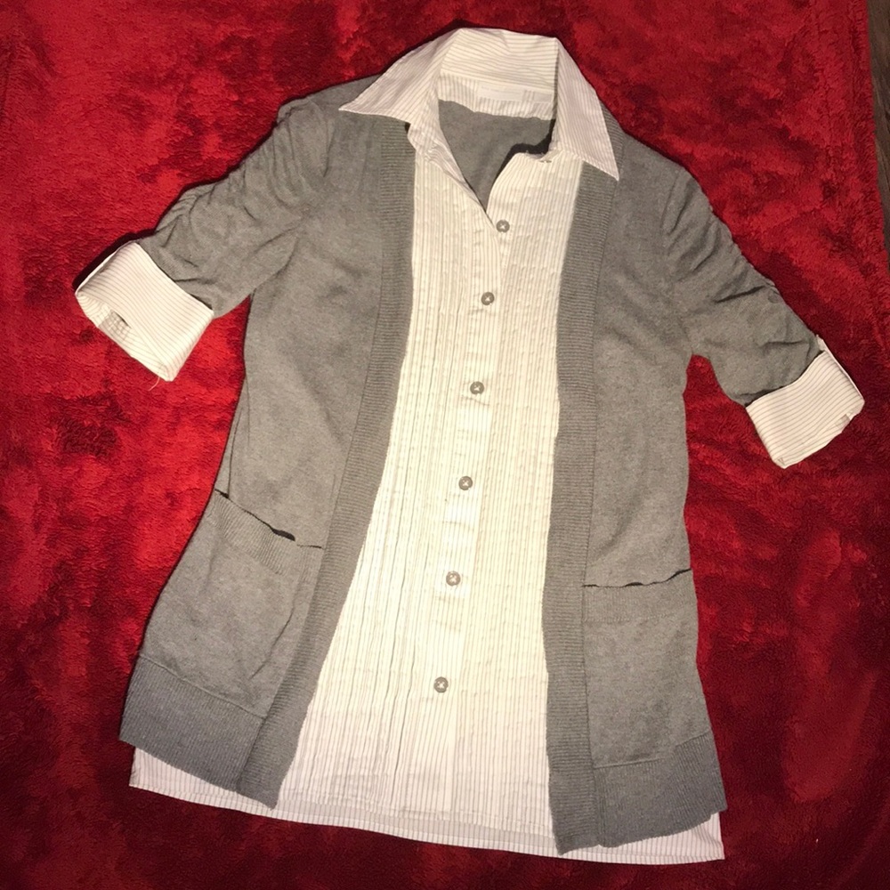 NY&C Button up with attached cardigan